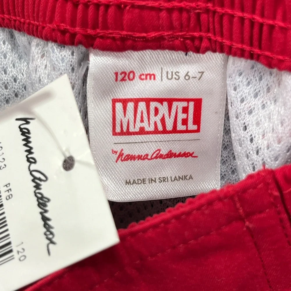 Captain America Marvel Hanna Andersson Swim Shorts Boys 6-7 Blue Superhero NEW